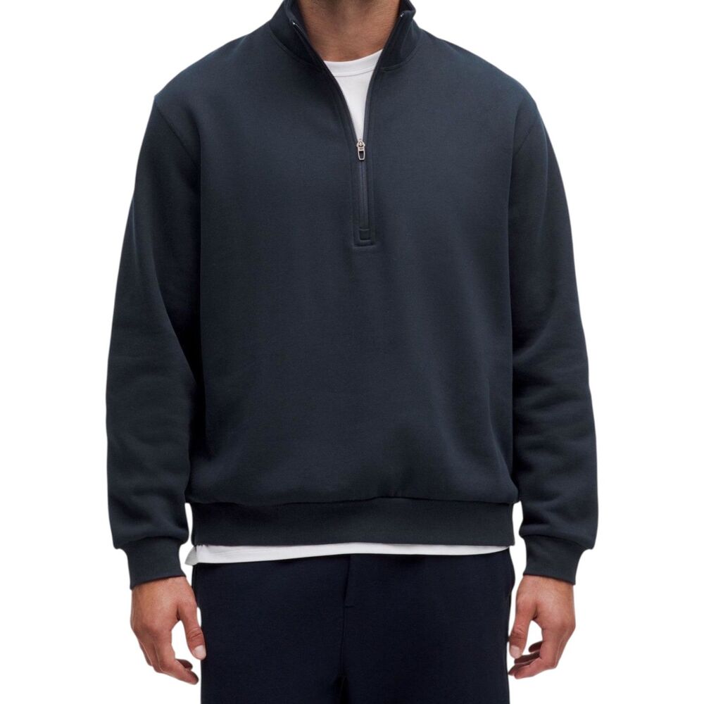 Lululemon Men's Steady State Half-Zip Cotton Blend Sweatshirt True Navy XL